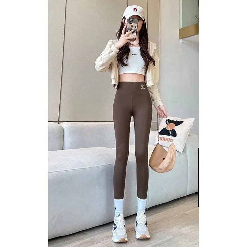 1PC High-waisted Yoga leggings Athletic tights Warm women's running pants Sexy hip lift pants Tights High-waisted stretch