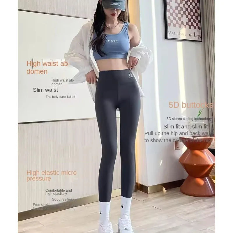 1PC High-waisted Yoga leggings Athletic tights Warm women's running pants Sexy hip lift pants Tights High-waisted stretch