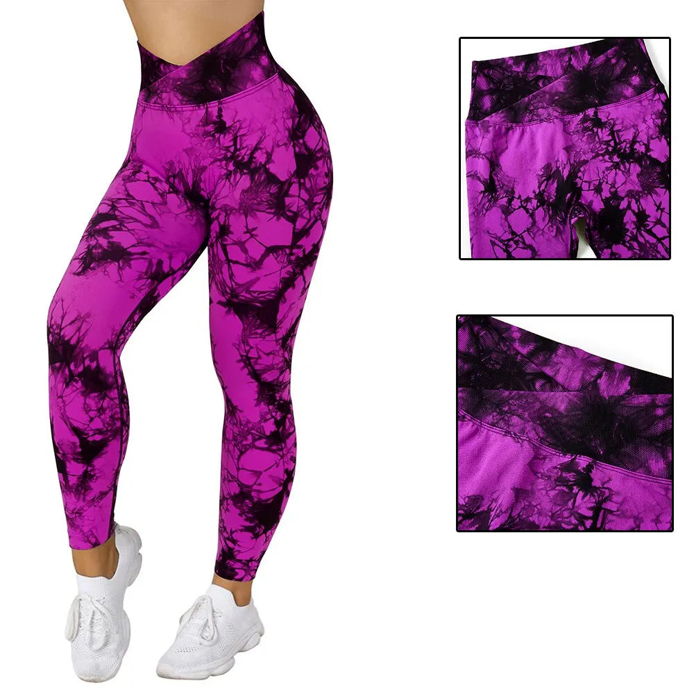 Tie Dye Fitness Legging Woman Push Up Workout Sport Leggings Women Scrunch Butt Female Outfit Gym Seamless Legging Pants